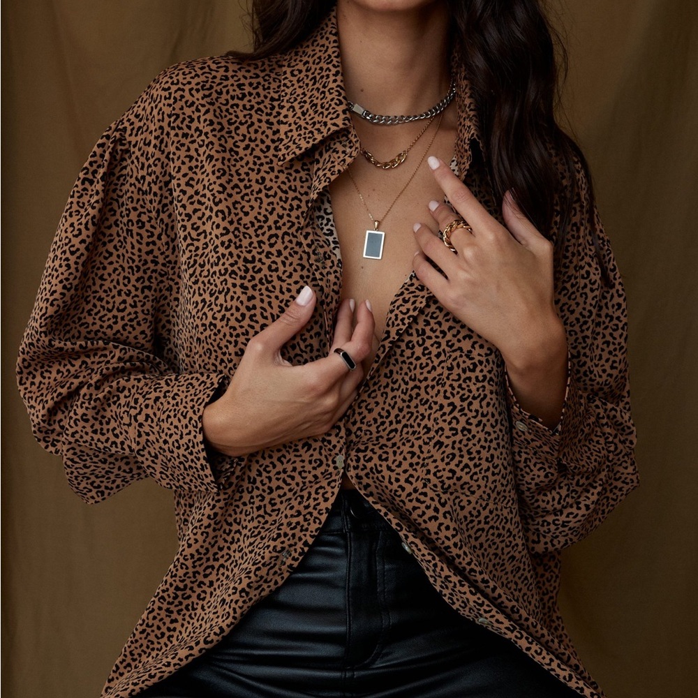 12th Tribe Cheetah Button Down